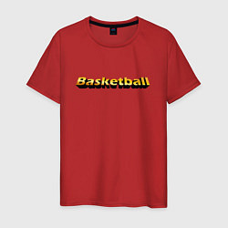 Футболка хлопковая мужская Баскетбол, любителю спорта, цвет: красный