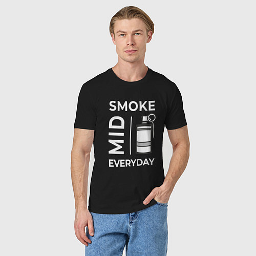 Мужская футболка Smoke Mid Everyday / Черный – фото 3