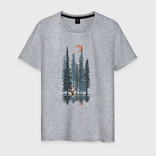 Мужская футболка Лисьи Деревья / Меланж – фото 1