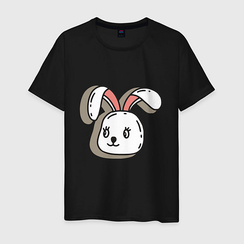 Мужская футболка Bunny Face / Черный – фото 1