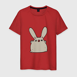 Футболка хлопковая мужская Весёлый кролик, цвет: красный