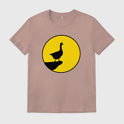 Футболка хлопковая мужская Гусь на уступе, цвет: пыльно-розовый
