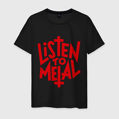 Мужская футболка Listen to metal / Черный – фото 1