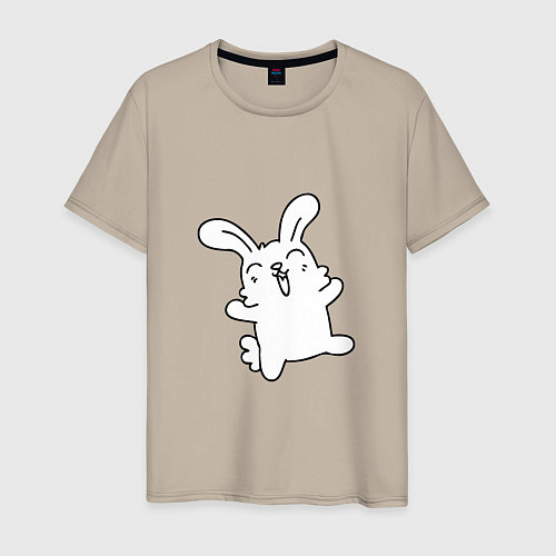 Мужская футболка Happy Bunny / Миндальный – фото 1
