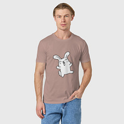 Футболка хлопковая мужская Happy Bunny, цвет: пыльно-розовый — фото 2