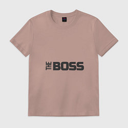 Футболка хлопковая мужская THE BOSS, цвет: пыльно-розовый