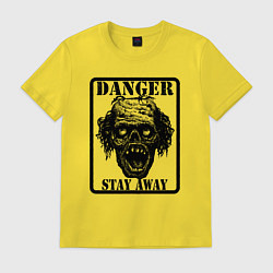 Футболка хлопковая мужская Опасно зомби, цвет: желтый