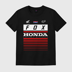 Футболка хлопковая мужская Honda racing, цвет: черный