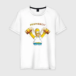 Футболка хлопковая мужская Homer & Beer, цвет: белый