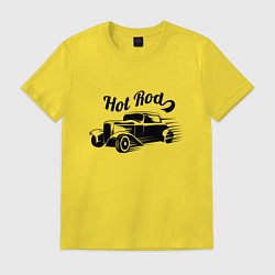 Футболка хлопковая мужская Hot Rod - Car - Retro, цвет: желтый
