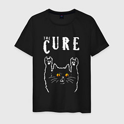 Футболка хлопковая мужская The Cure rock cat, цвет: черный