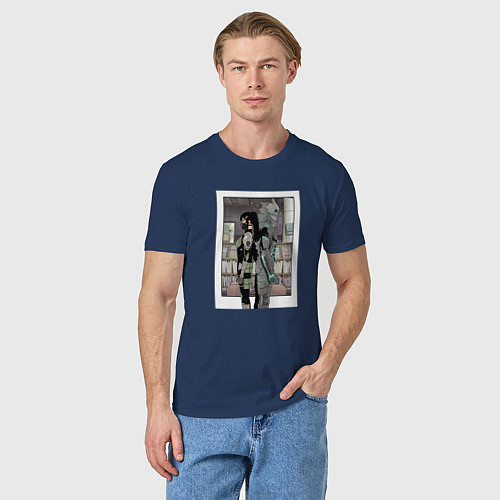 Мужская футболка Мина Асиро и Кафка Хибино - Кайдзю номер 8 / Тёмно-синий – фото 3