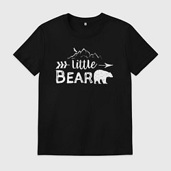 Футболка хлопковая мужская Медвежонок, цвет: черный