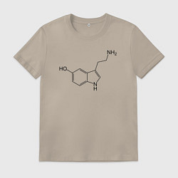 Футболка хлопковая мужская Серотонинчик, цвет: миндальный