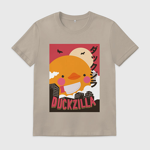 Мужская футболка Утка Годзилла / Миндальный – фото 1