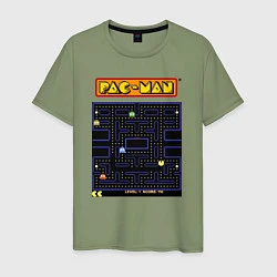 Футболка хлопковая мужская Pac-Man на ZX-Spectrum, цвет: авокадо