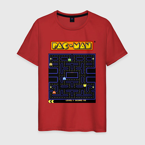 Мужская футболка Pac-Man на ZX-Spectrum / Красный – фото 1