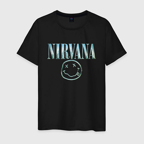 Мужская футболка Nirvana - смайлик / Черный – фото 1