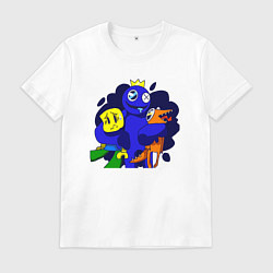 Футболка хлопковая мужская Радужные друзья: все персонажи, цвет: белый