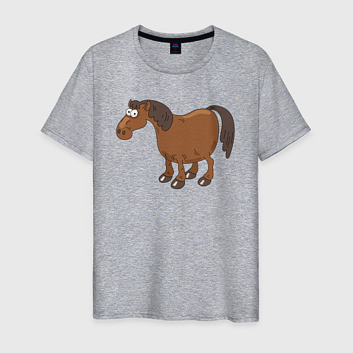Мужская футболка Забавный конь / Меланж – фото 1