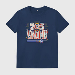Футболка хлопковая мужская 2023 year loading, цвет: тёмно-синий