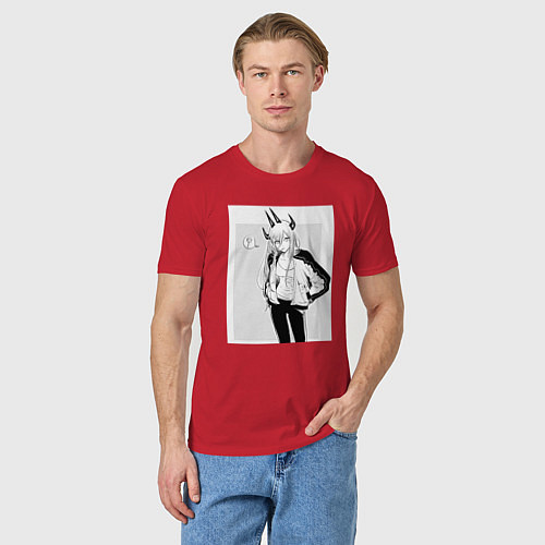 Мужская футболка Человек-бензопила Пауэр / Красный – фото 3