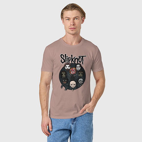 Мужская футболка Slipknot art fan / Пыльно-розовый – фото 3