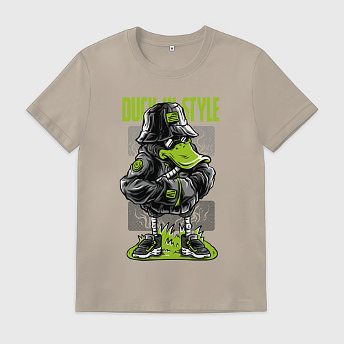 Мужская футболка Стильная утка / Миндальный – фото 1