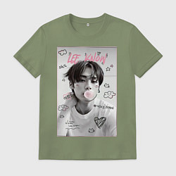 Футболка хлопковая мужская Lee Know Stray Kids, цвет: авокадо