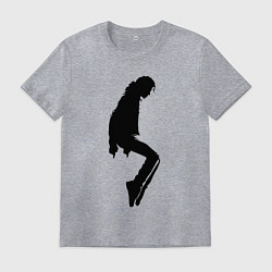 Футболка хлопковая мужская Силуэт Майкла Джексона - Minimalism, цвет: меланж