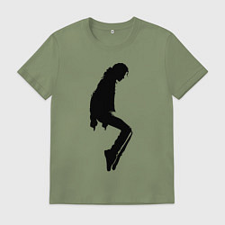 Футболка хлопковая мужская Силуэт Майкла Джексона - Minimalism, цвет: авокадо