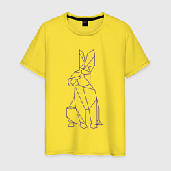 Футболка хлопковая мужская Символ 2023 - Синий Кролик, цвет: желтый