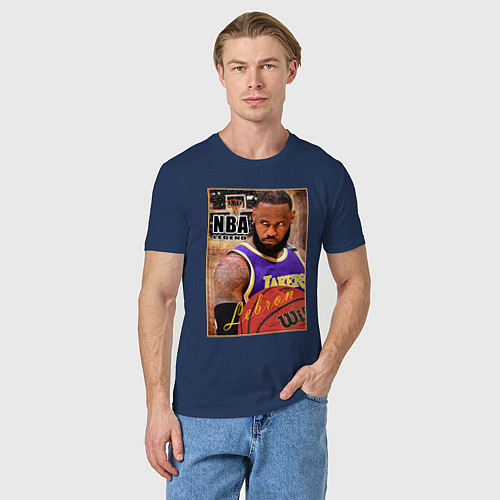 Мужская футболка NBA легенды Леброн Джеймс / Тёмно-синий – фото 3