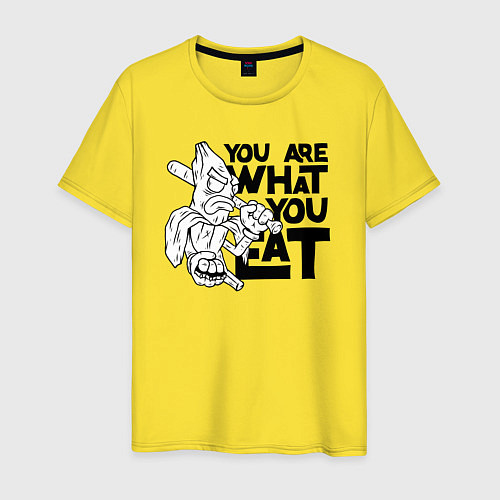 Мужская футболка Ты то , что ешь / Желтый – фото 1