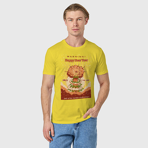 Мужская футболка С новым ядерным годом / Желтый – фото 3