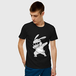 Футболка хлопковая мужская Кролик ДЭБ, цвет: черный — фото 2