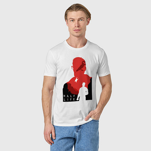 Мужская футболка Half life - Freeman / Белый – фото 3