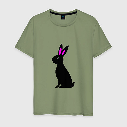 Мужская футболка Черный кролик / Авокадо – фото 1