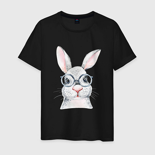 Мужская футболка Серый кролик / Черный – фото 1