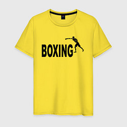 Футболка хлопковая мужская Бокс вместо пумы, цвет: желтый