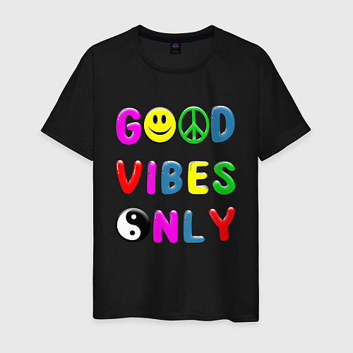 Мужская футболка Good vibes only / Черный – фото 1