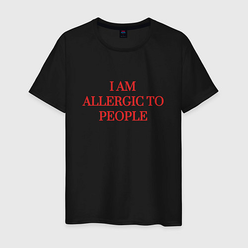 Мужская футболка Аллергия на людей / Черный – фото 1
