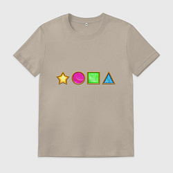 Футболка хлопковая мужская Кристаллы жопа, цвет: миндальный