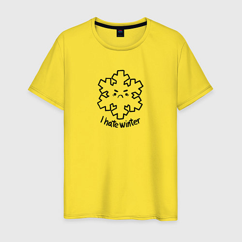 Мужская футболка Снежинка ненавидит зиму / Желтый – фото 1