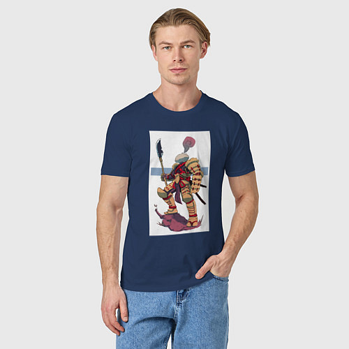 Мужская футболка У самурая нет цели / Тёмно-синий – фото 3