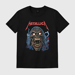 Футболка хлопковая мужская Metallica skull, цвет: черный