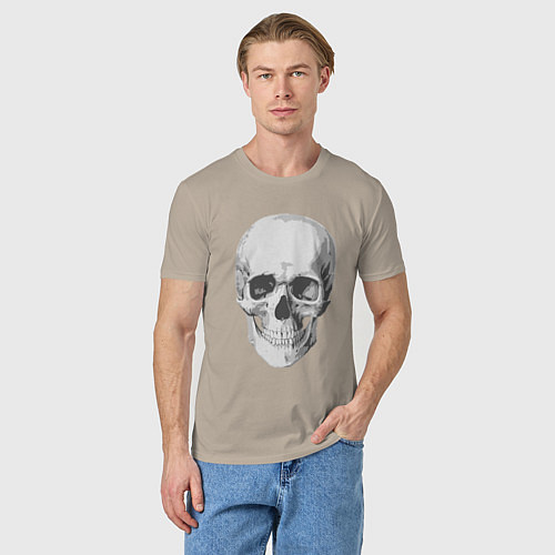Мужская футболка Platinum Cut Skull / Миндальный – фото 3