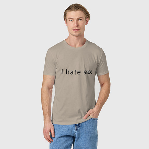 Мужская футболка I Hate Sex / Миндальный – фото 3