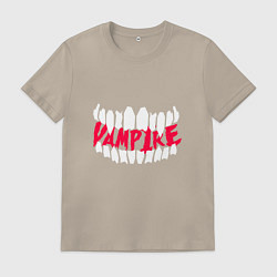 Футболка хлопковая мужская Клыки вампира, цвет: миндальный