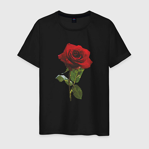 Мужская футболка Красивая красная роза / Черный – фото 1